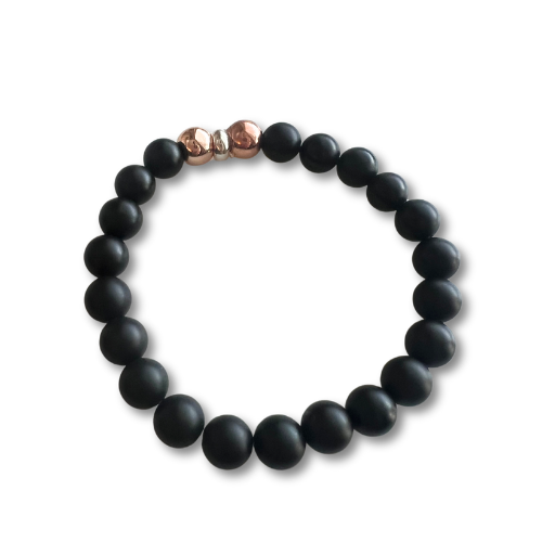 Premium Onyx With Rose Gold Hematite Mens (Boys)