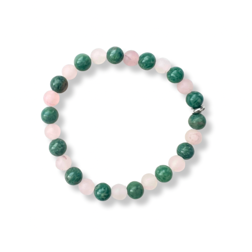 Balance and Boldness - Premium Rose Quartz x Jade Bracelet Women's